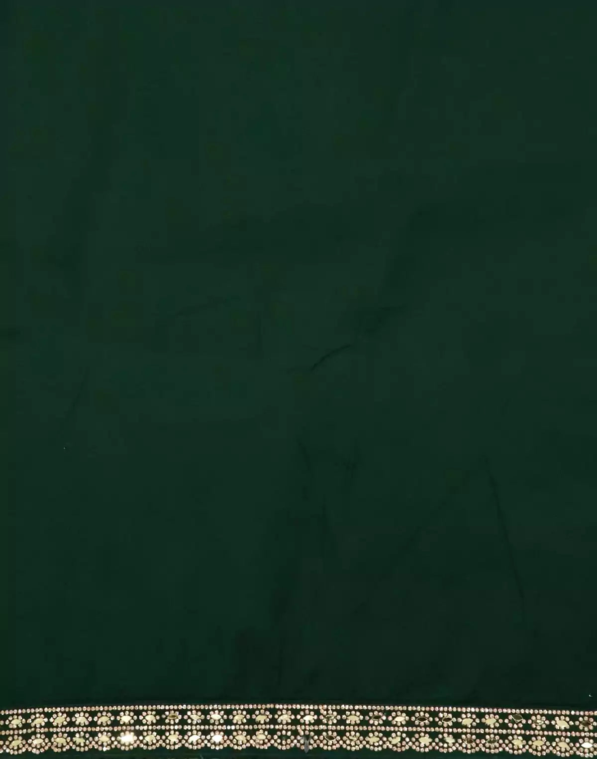 Image of Green Coloured Saree with Stones work Border