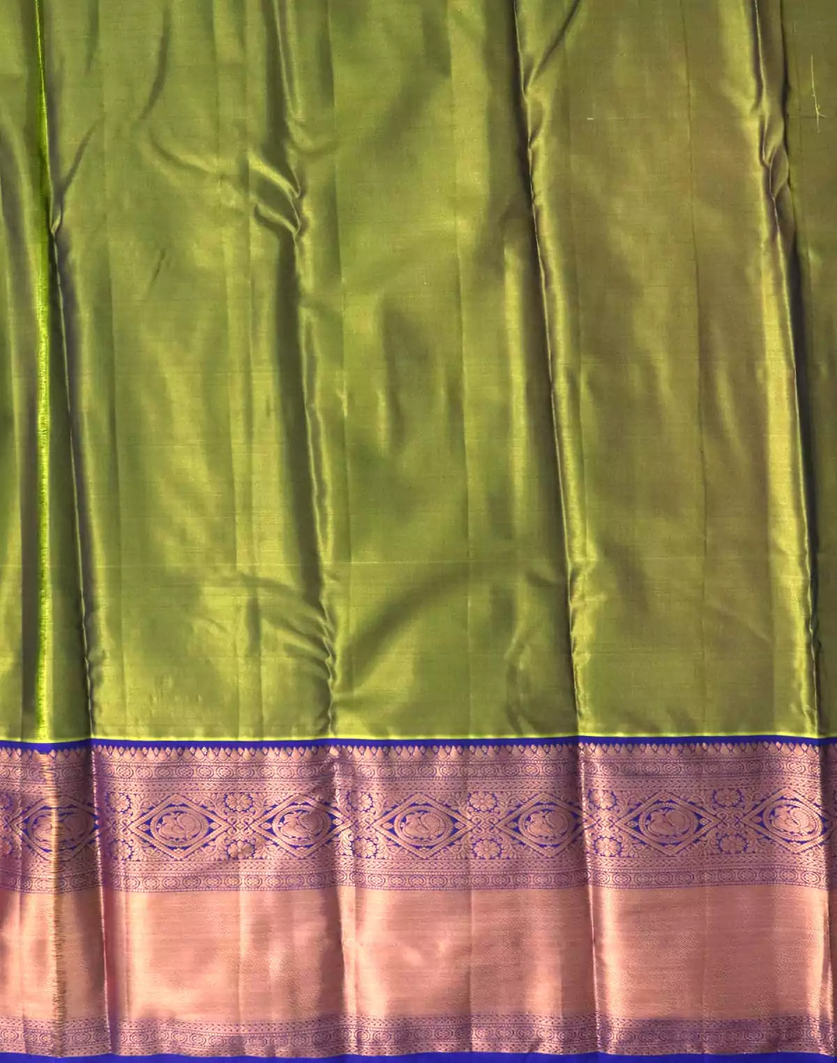 Image of Pink and Light Green Tissue Jaal Saree