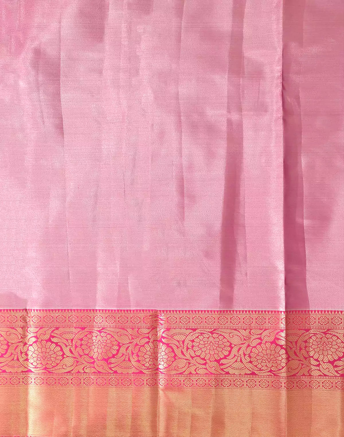 Image of Parrot Green Tissue Silk Saree with Floral Jaal Weaving