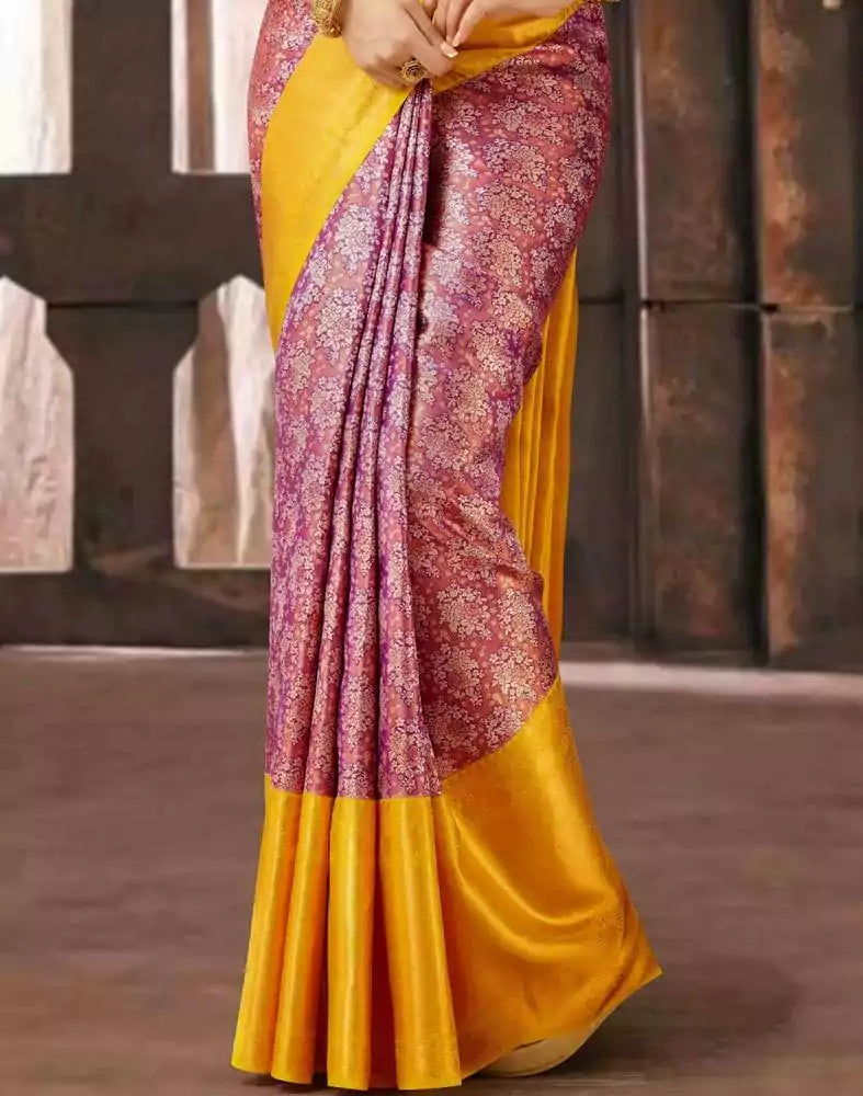 Image of Double Shaded Violet colour Pure Kanchi Pattu Saree