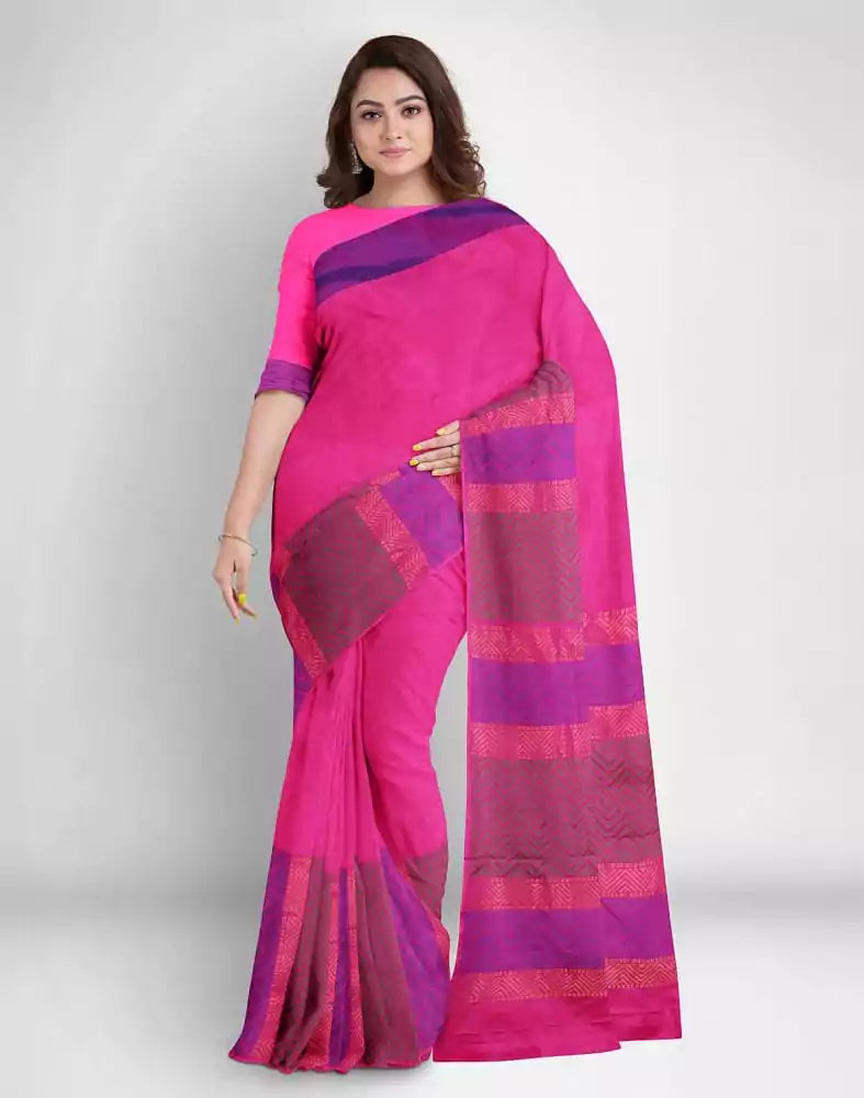 Image of Dark Pink Uppada Pattu Saree