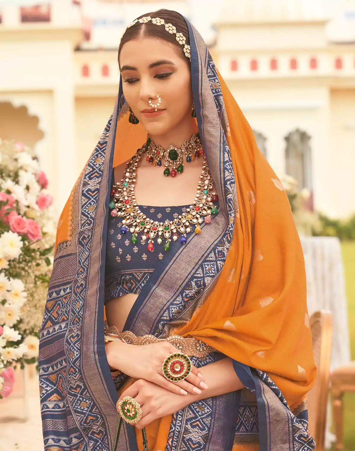 Image of Light Mustard Patola weaving Saree