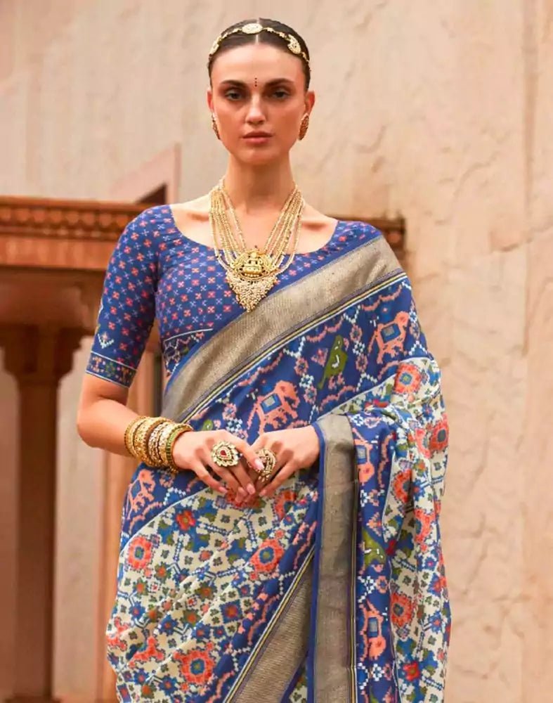 Image of Glamorous Patola Off White Coloured Saree