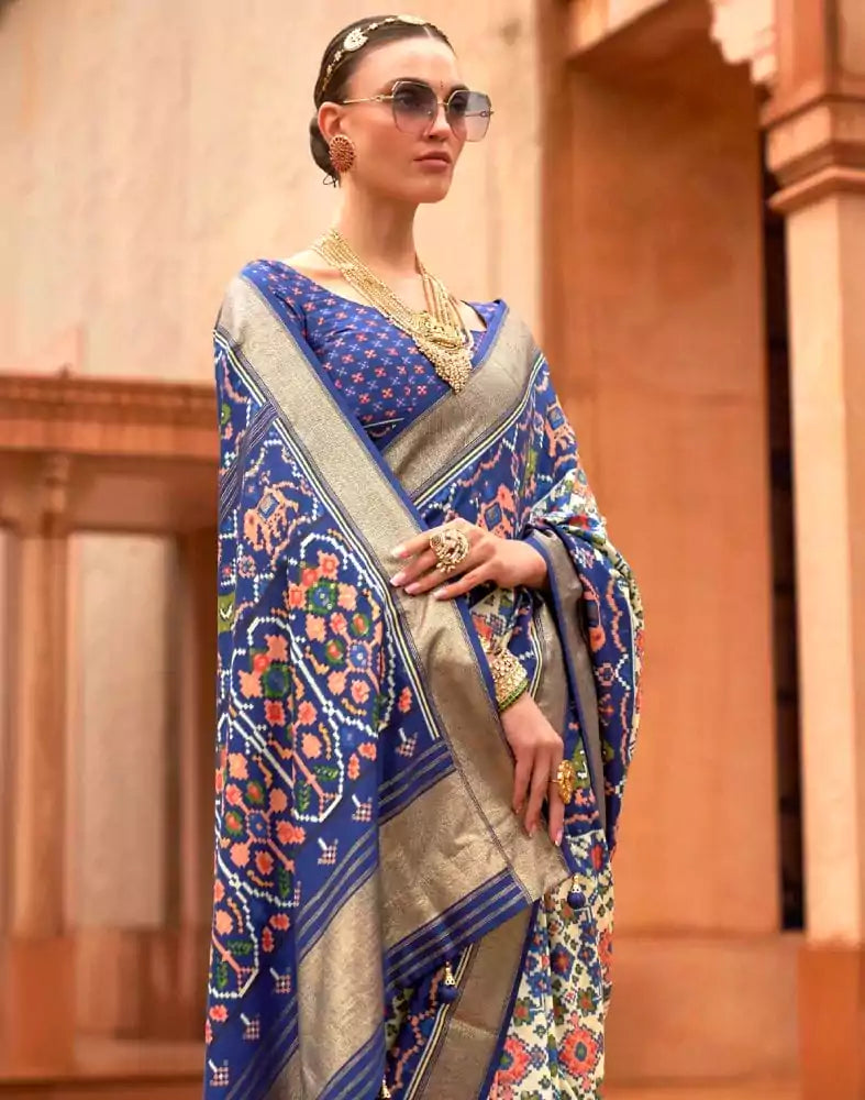 Image of Glamorous Patola Off White Coloured Saree