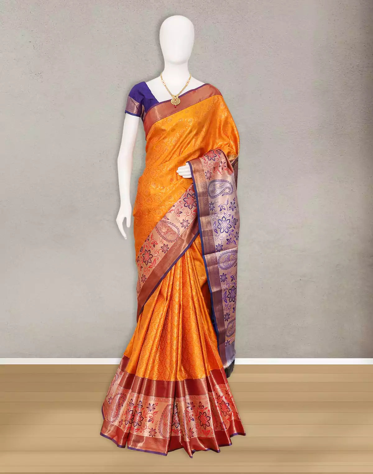 Image of Elegant Yellow Coloured Kanchi Pattu Saree
