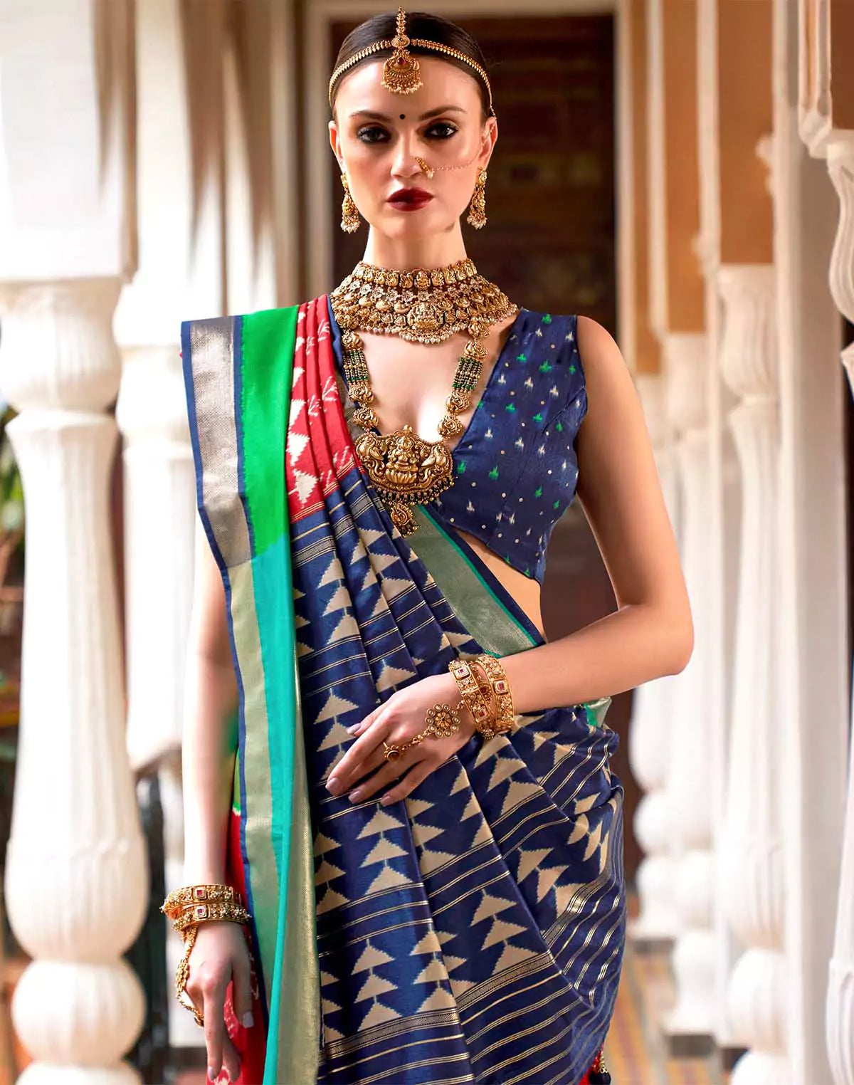 Image of Red Coloured Patola Silk Saree