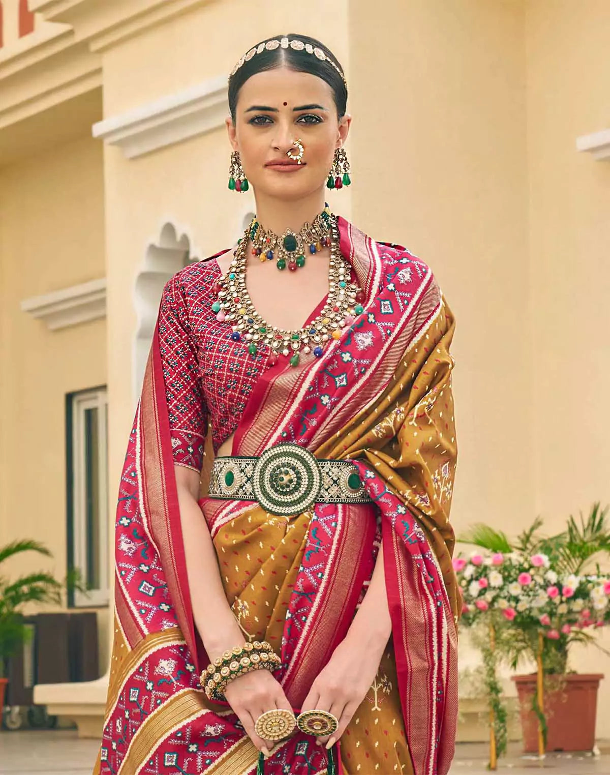 Image of Light Mustard Palkhi Patola Fancy Saree