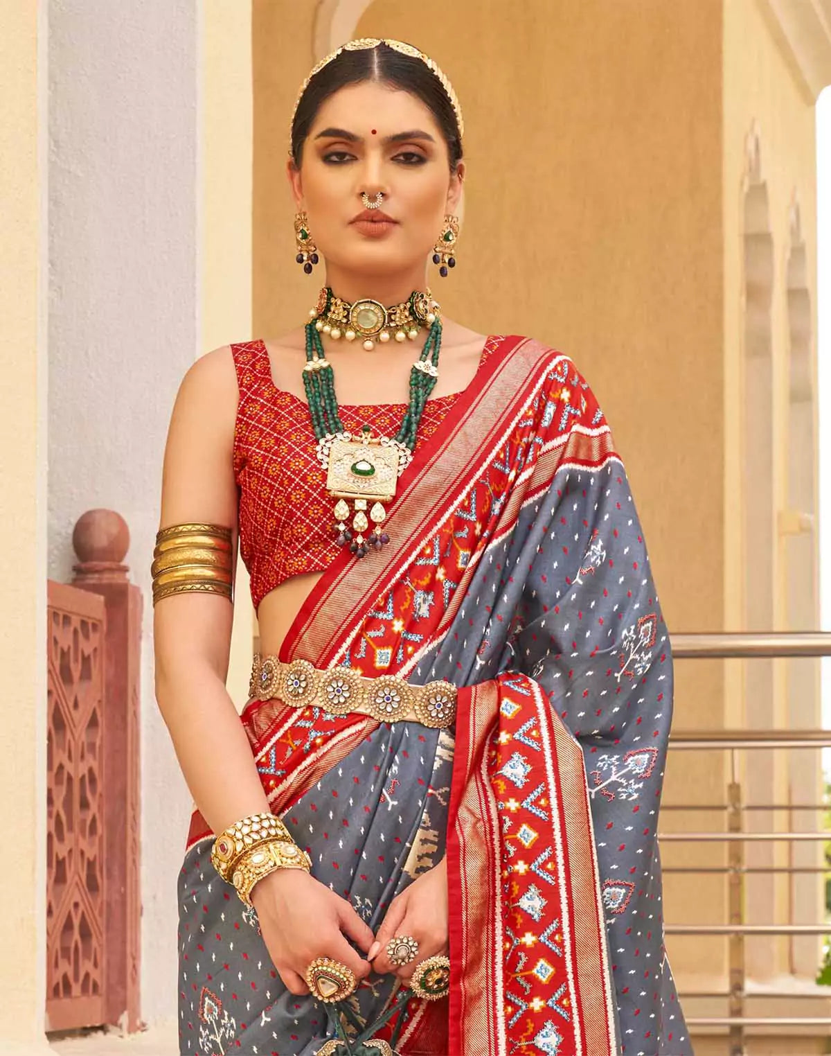 Image of Exclusive Ikat Pattern Patola Designer Saree