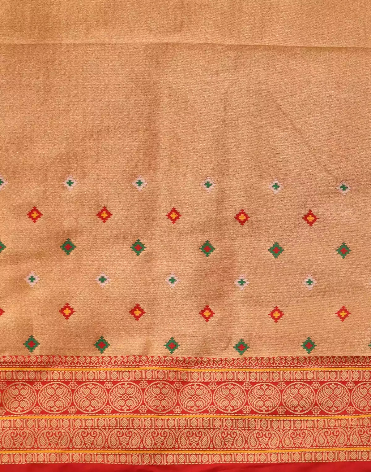 Image of Mehendi Green Woven design Pochampally Border Saree