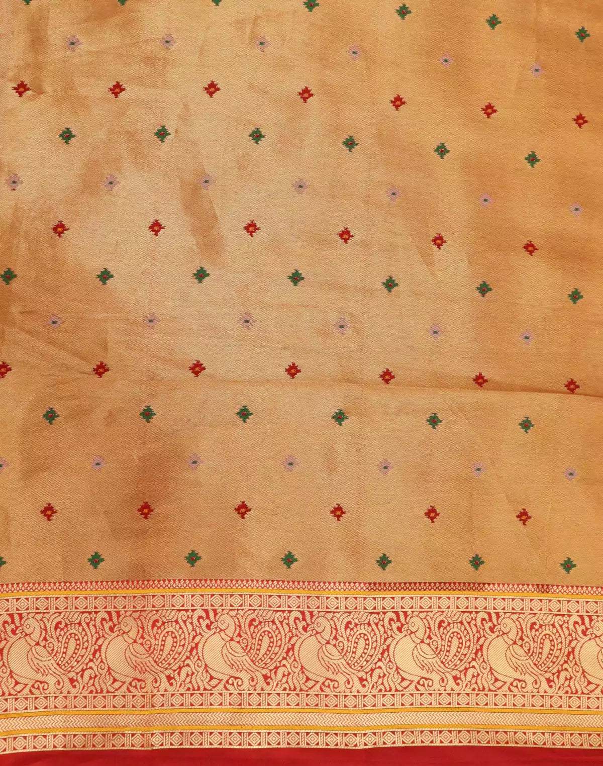 Image of Green Novelty design Pochampally Border Saree