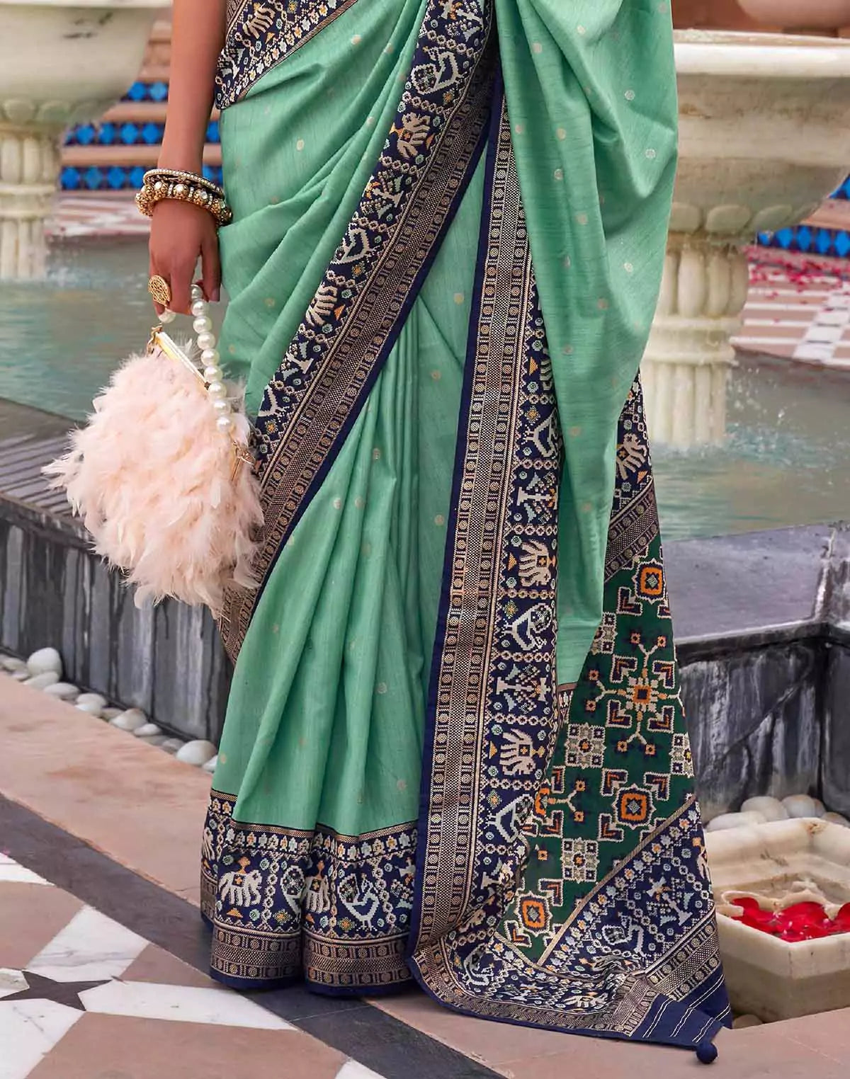 Image of Patola Silk Light Green Saree