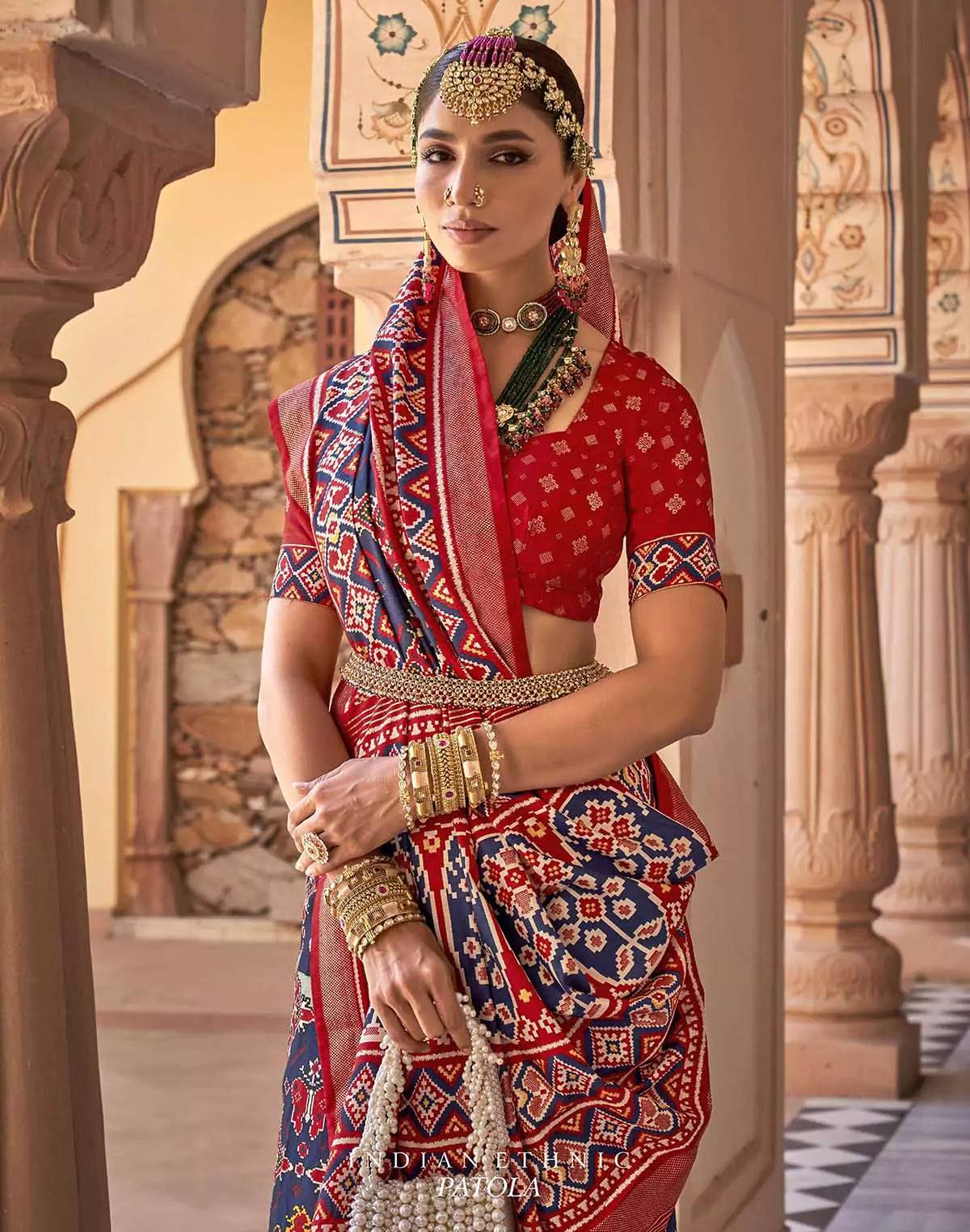 Image of Magnificent Blue Patola Ikat Saree