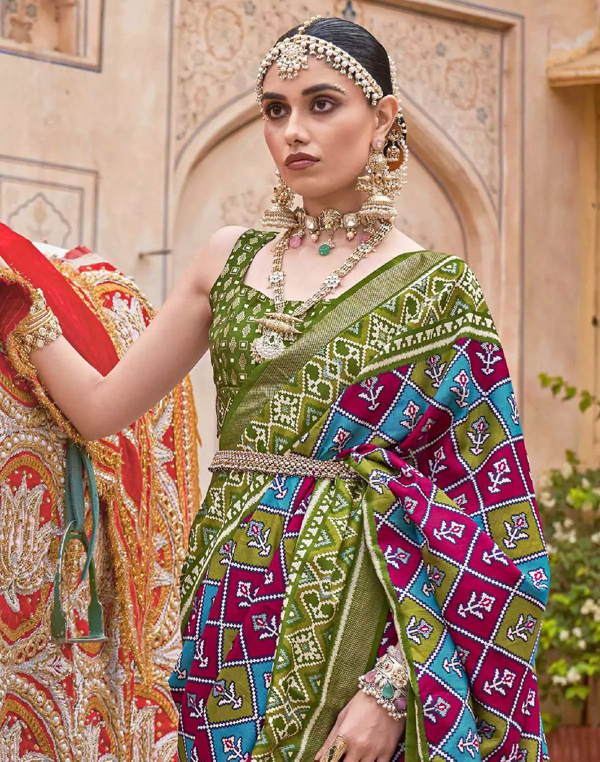 Image of Classy Blue Coloured Patola Silk Woven Saree