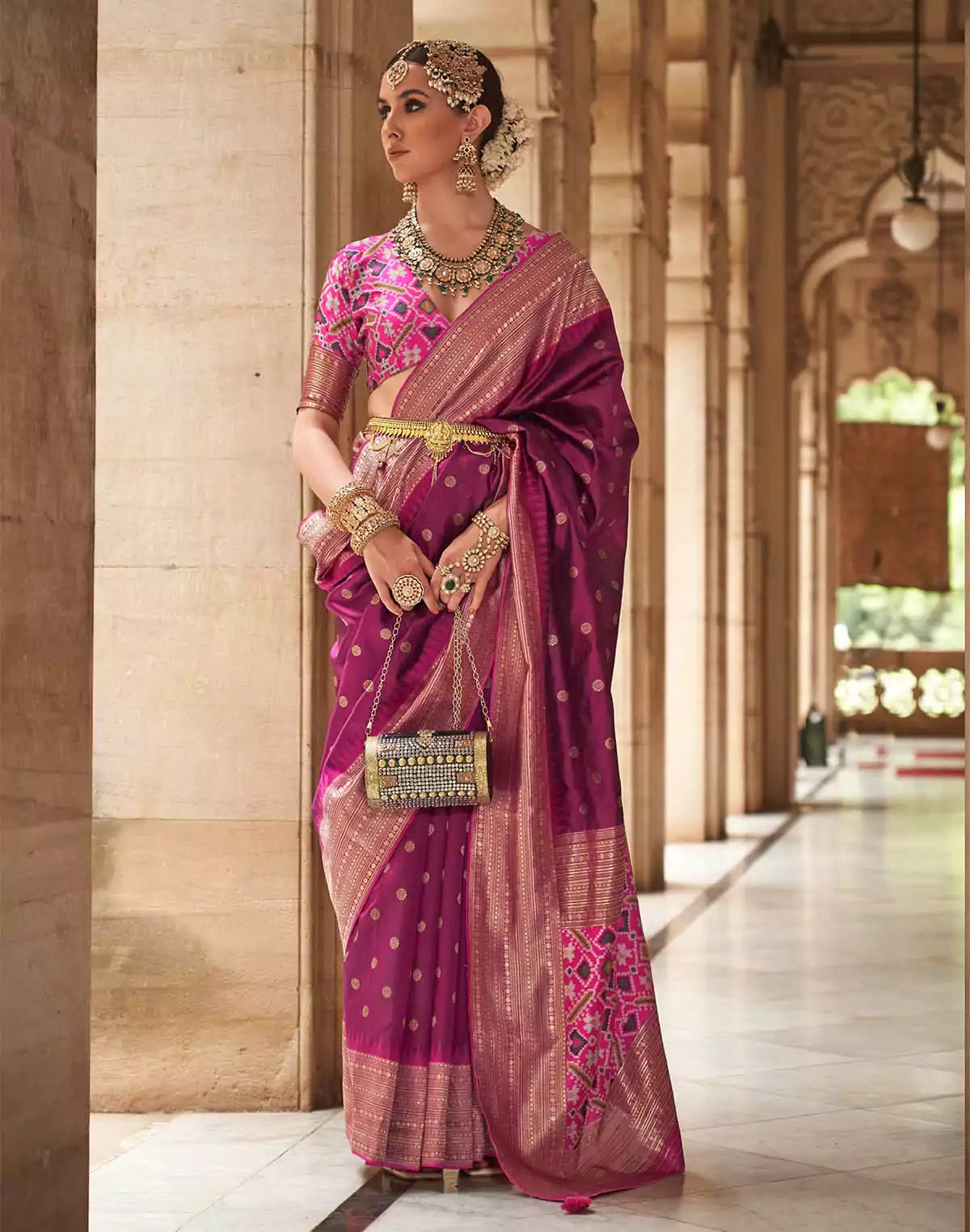 Image of Light Purple Banaras Patola Saree