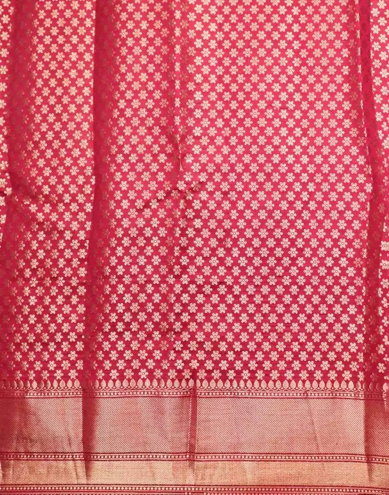 Image of Navy Blue Botanical Pure Dupion Saree