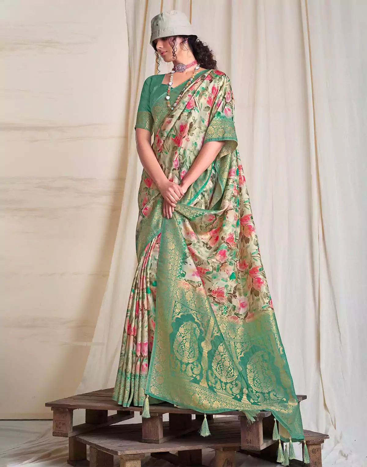 Image of Light Pink Soft Dola Silk Saree