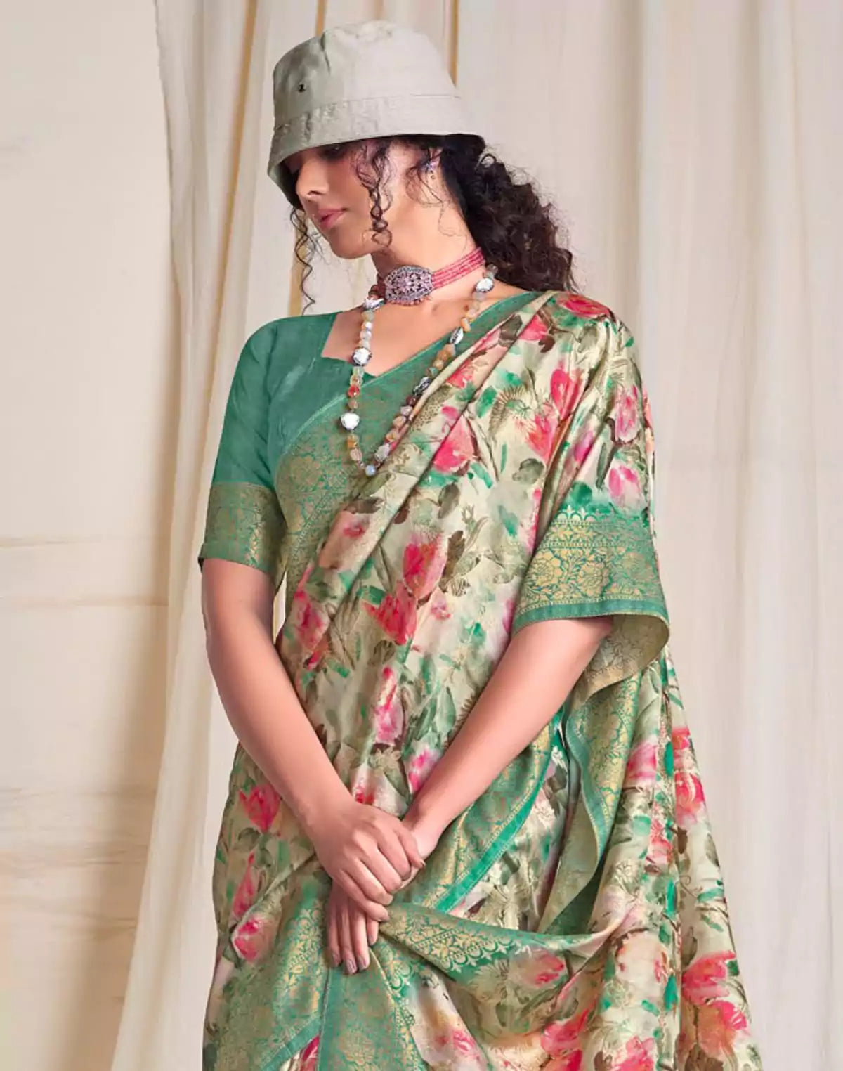 Image of Light Pink Soft Dola Silk Saree