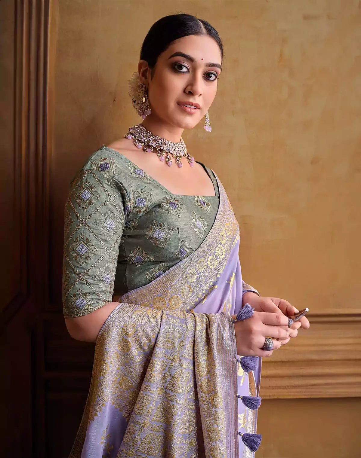 Image of Voilet Soft Dola Silk Saree