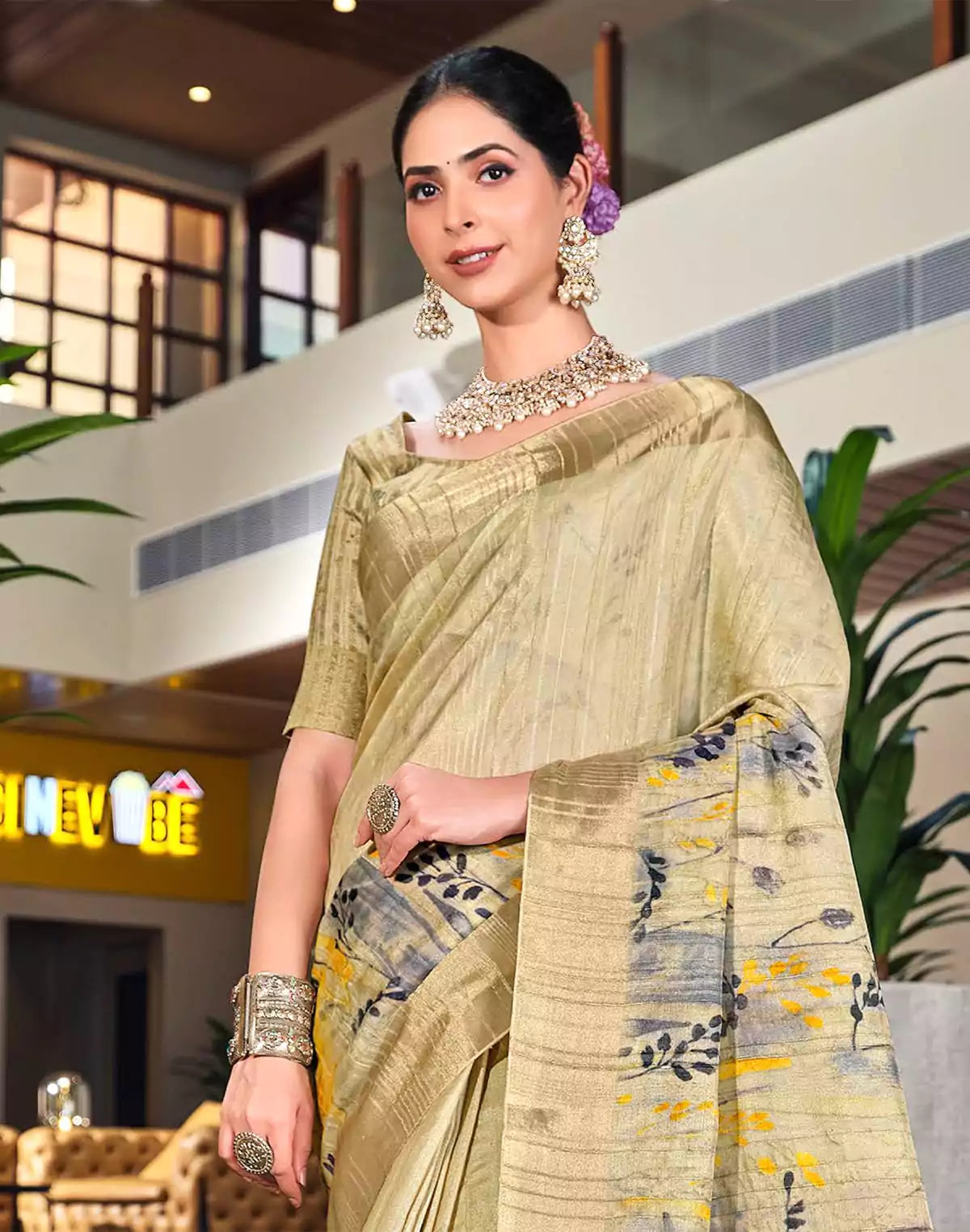 Image of Elegant Gold Coloured Bagalpuri fancy Saree
