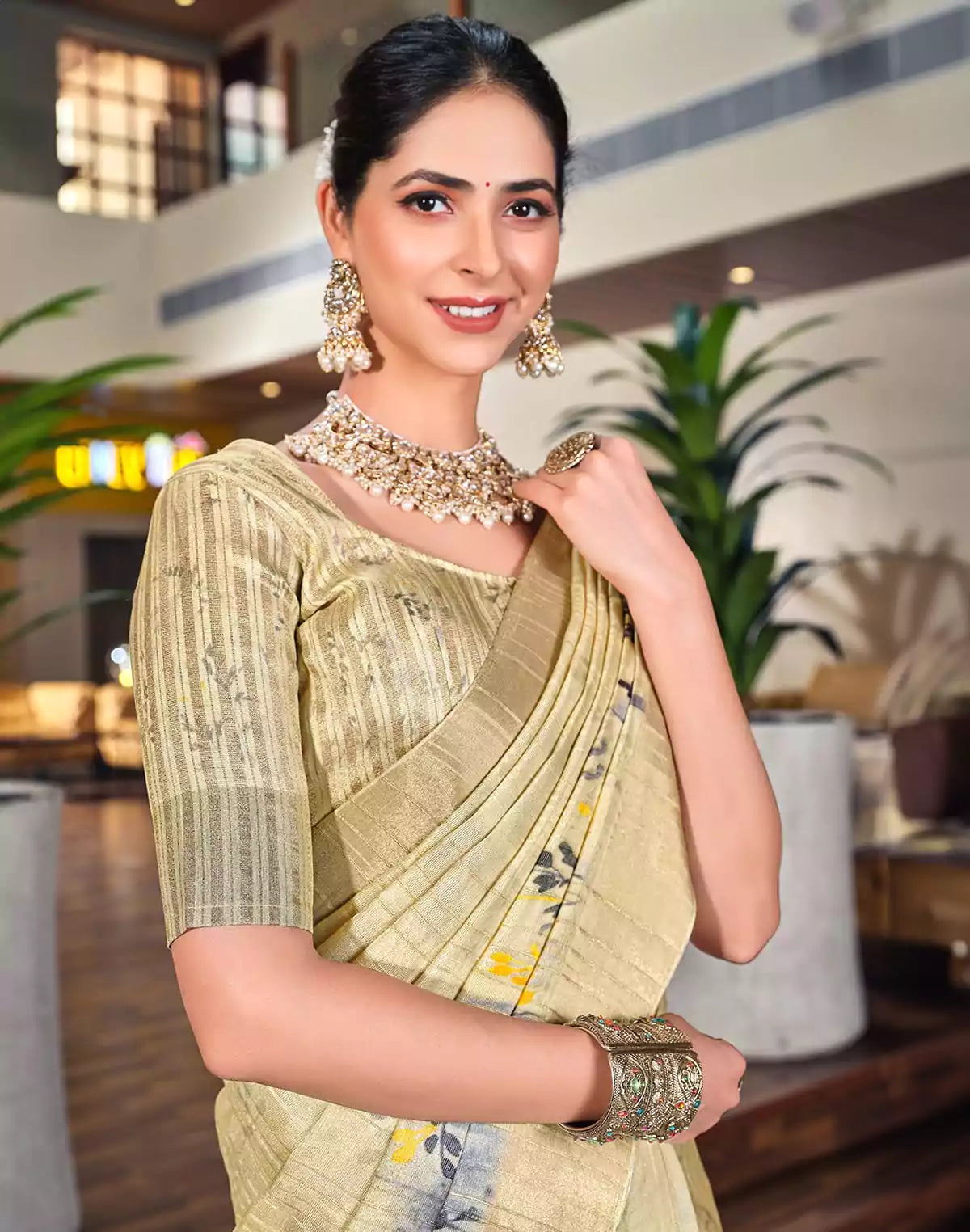 Image of Elegant Gold Coloured Bagalpuri fancy Saree