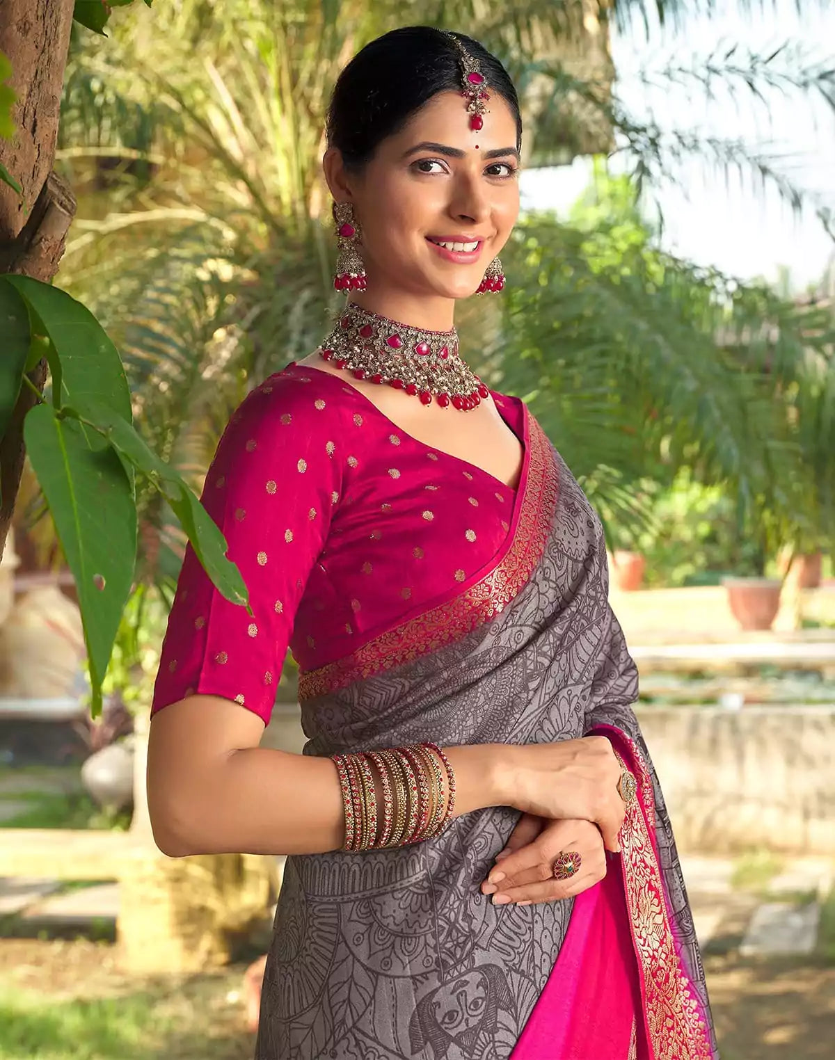 Image of Exclusive Grey Coloured Soft Dola Silk Saree