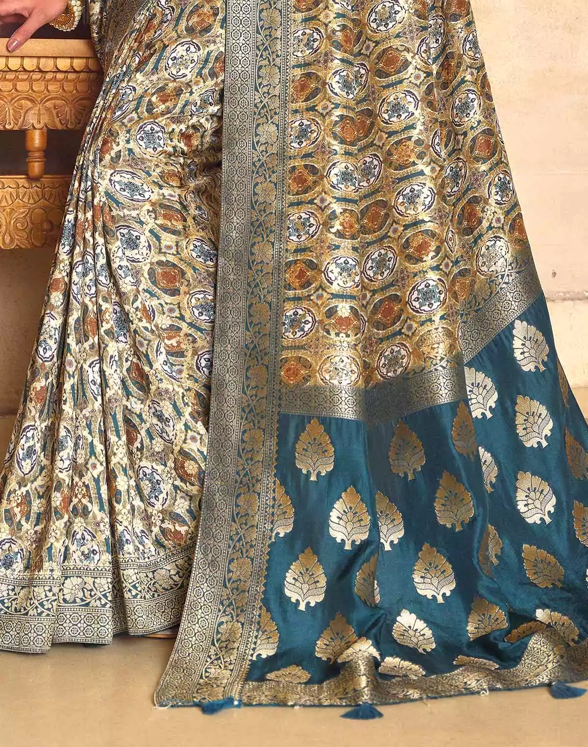 Image of Stylish Multi Dola Silk Designer Saree