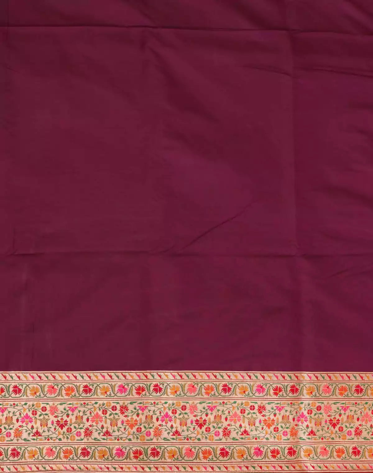 Image of Grey Banaras Bootis Paithani Border Saree