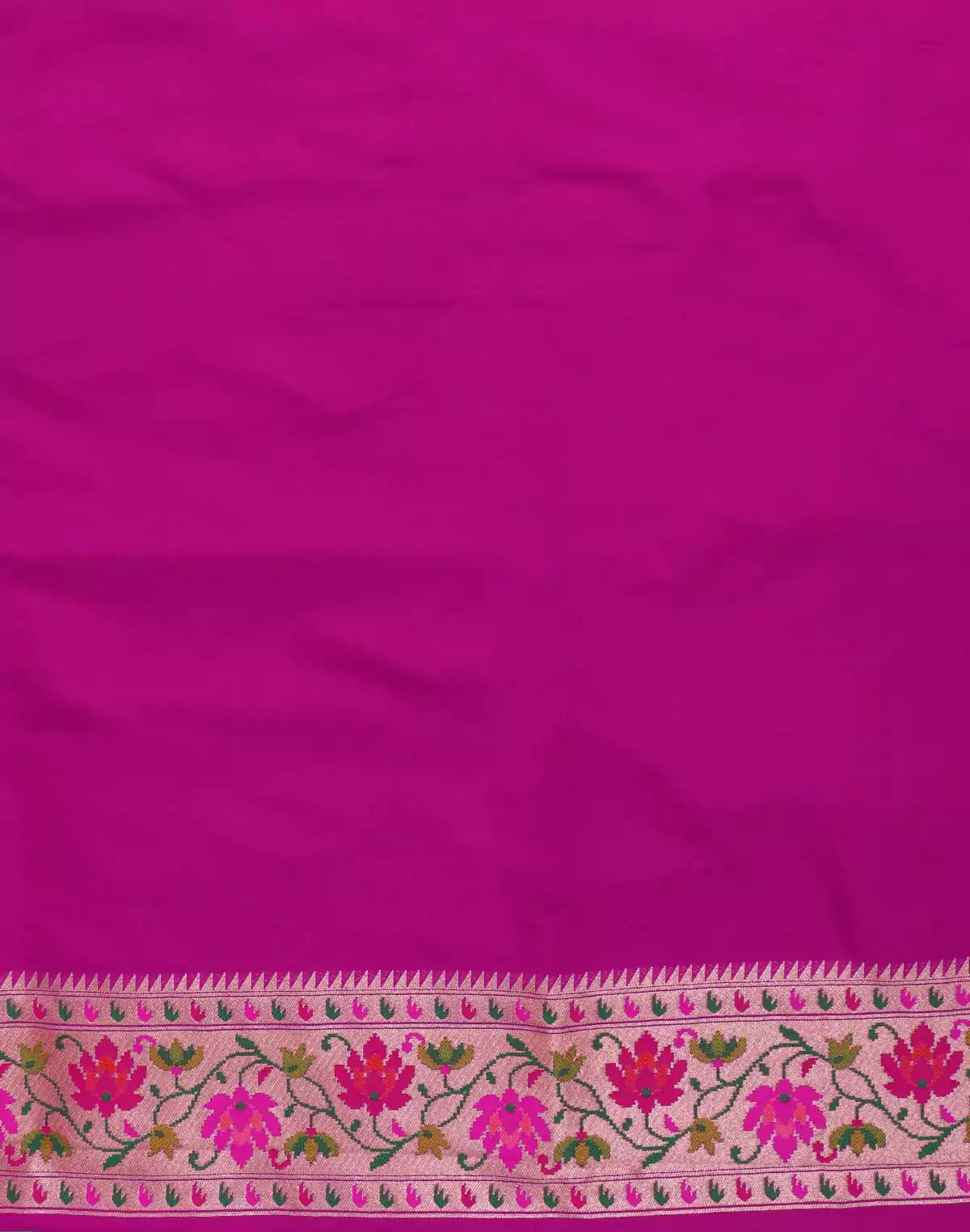 Image of Floral design Banaras Sea Green Paithani Border Saree