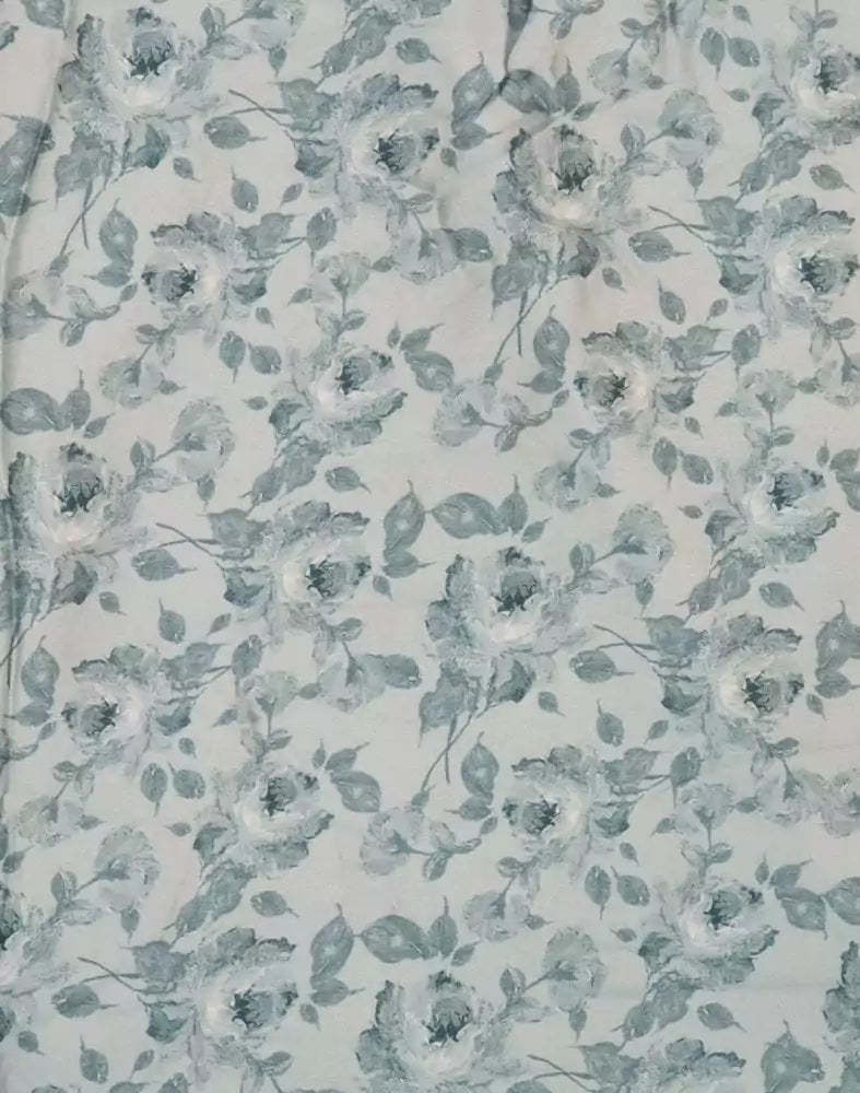 Image of Grey Floral Stones work Crape Saree