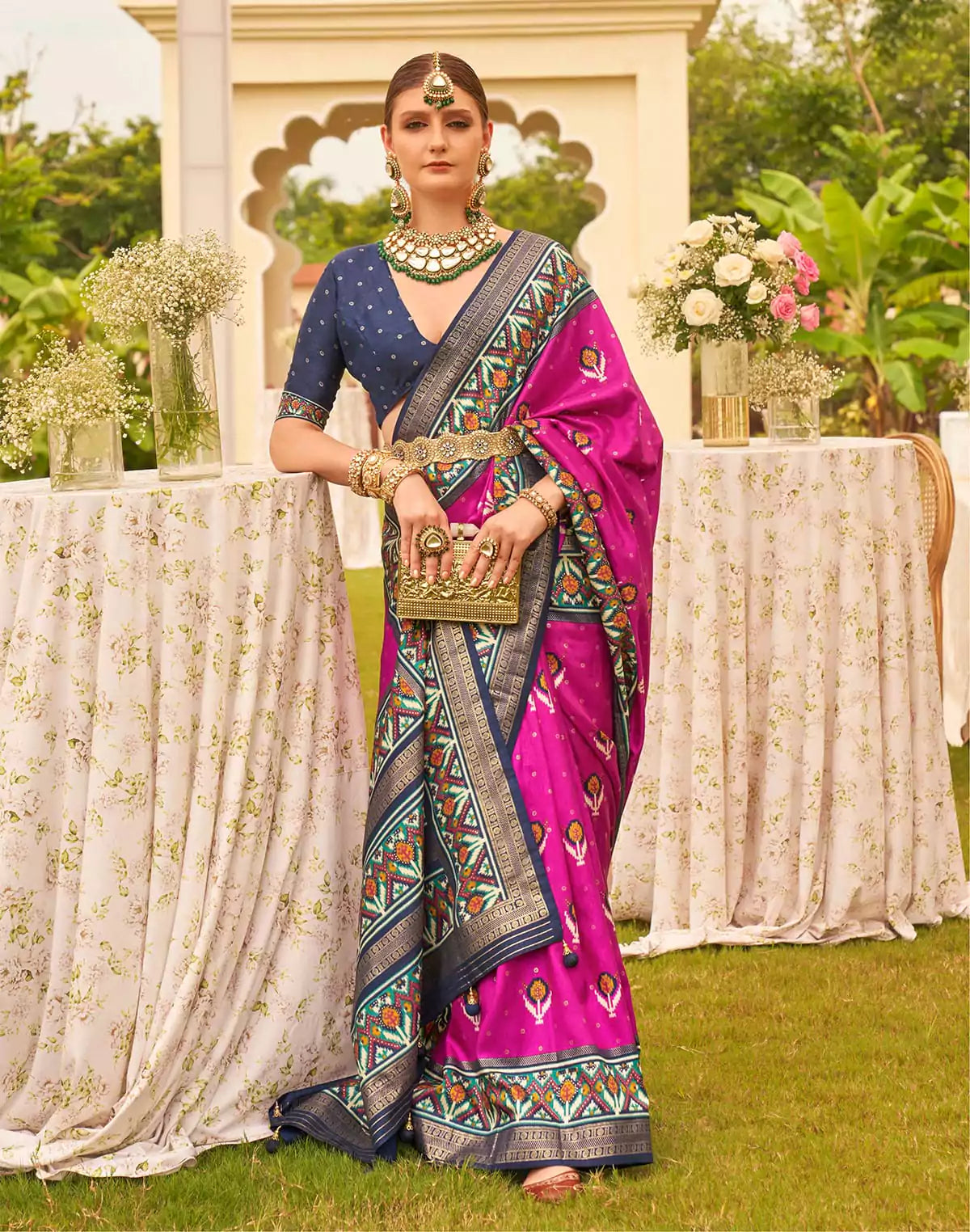 Image of Mermerizing Dark Pink Patola Silk Trendy Saree