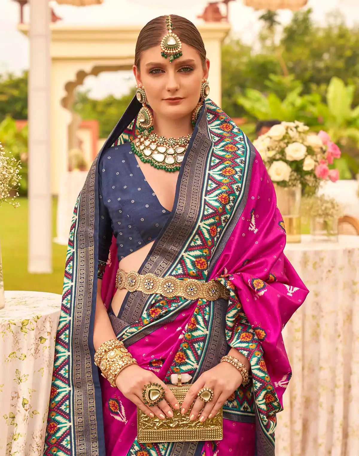 Image of Mermerizing Dark Pink Patola Silk Trendy Saree