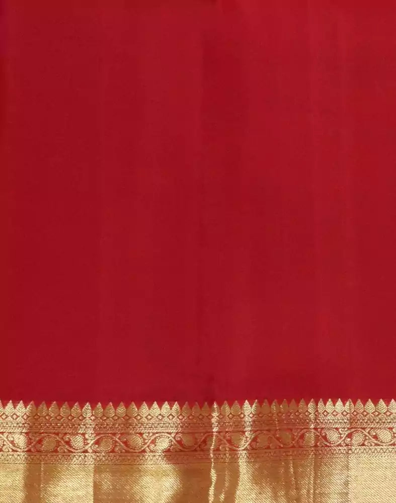 Image of Parrot Green Pure Pen Kalamkari Print Silk Saree