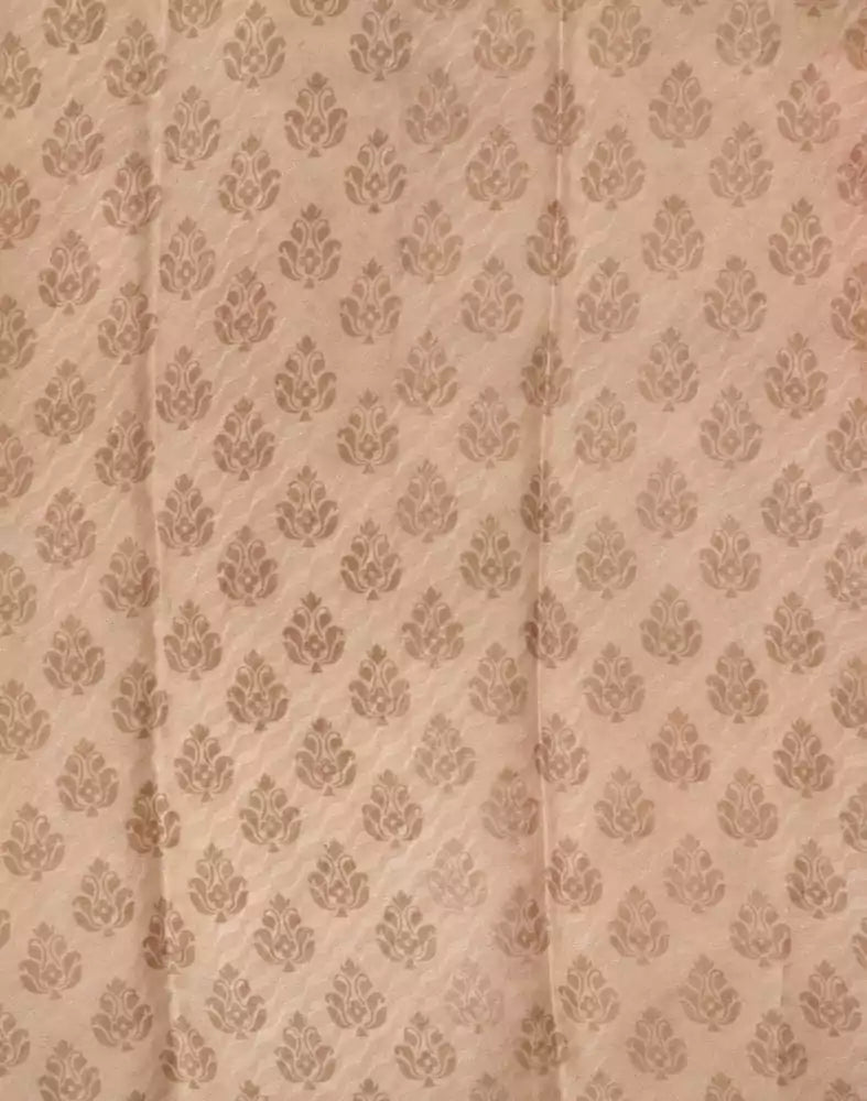 Image of Beige Floral Pure Italian Crape Digital Print Saree