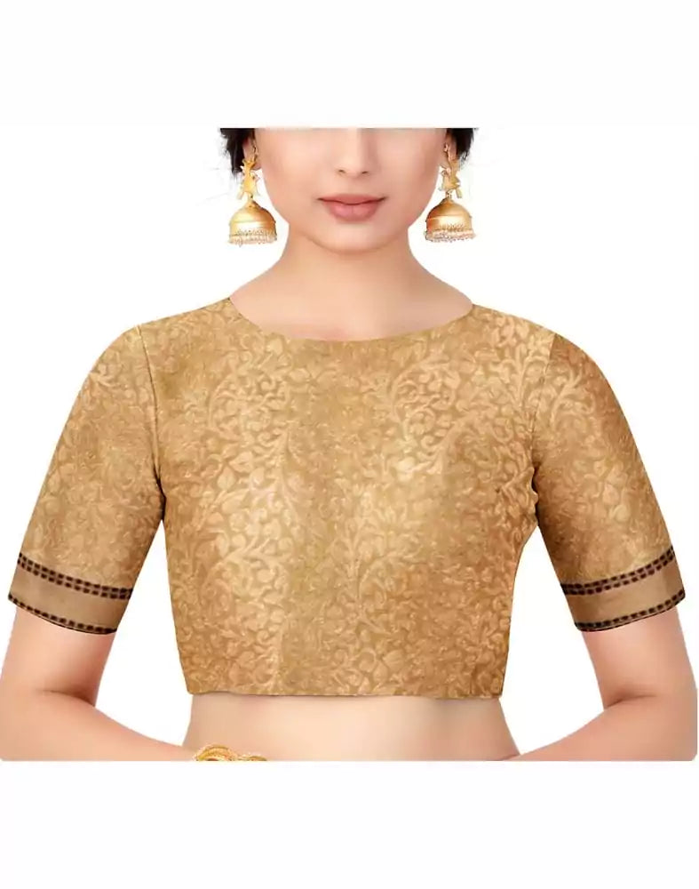 Image of Gold Floral Tissue Zari Saree