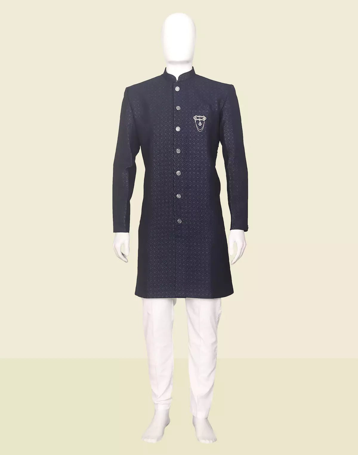 Image of Self Brocade Weaving Jacquard Semi - Indo - South India Shopping Mall