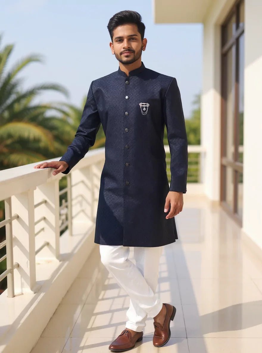 Image of Self Brocade Weaving Jacquard Semi - Indo - South India Shopping Mall