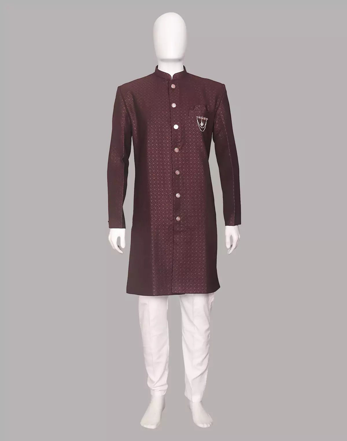 Image of Self Brocade Weaving Jacquard Semi - Indo - South India Shopping Mall