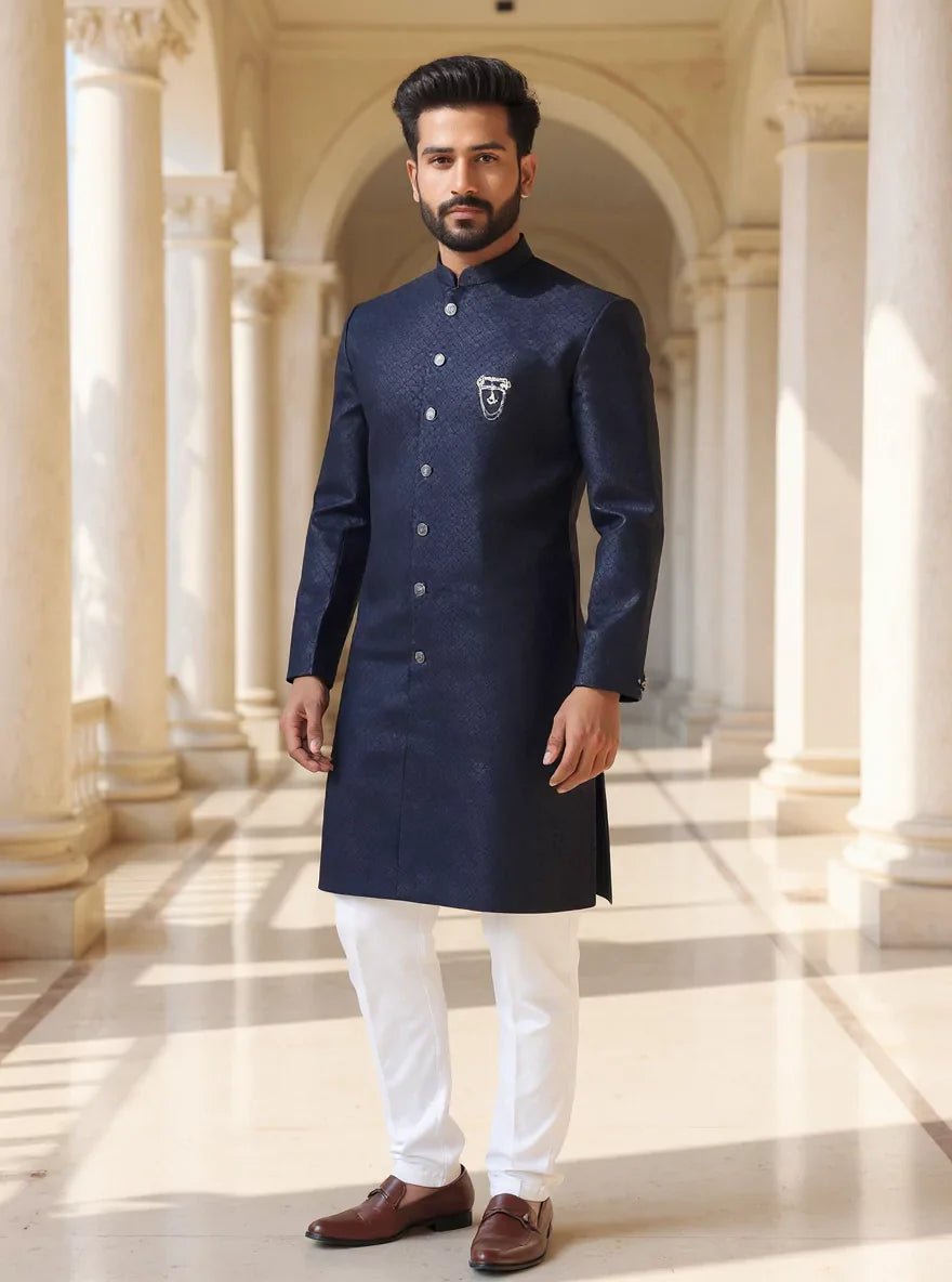 Image of Self Brocade Weaving Jacquard Semi - Indo - South India Shopping Mall