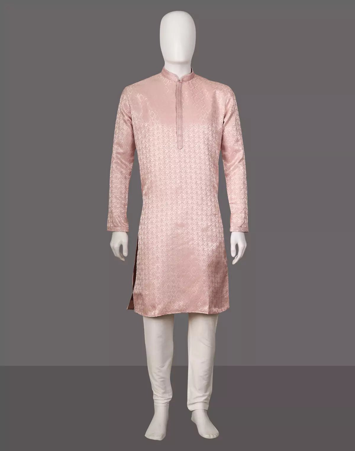 Image of Self Highlighted Weaving Jacquard Kurta Pyjama Set - South India Shopping Mall