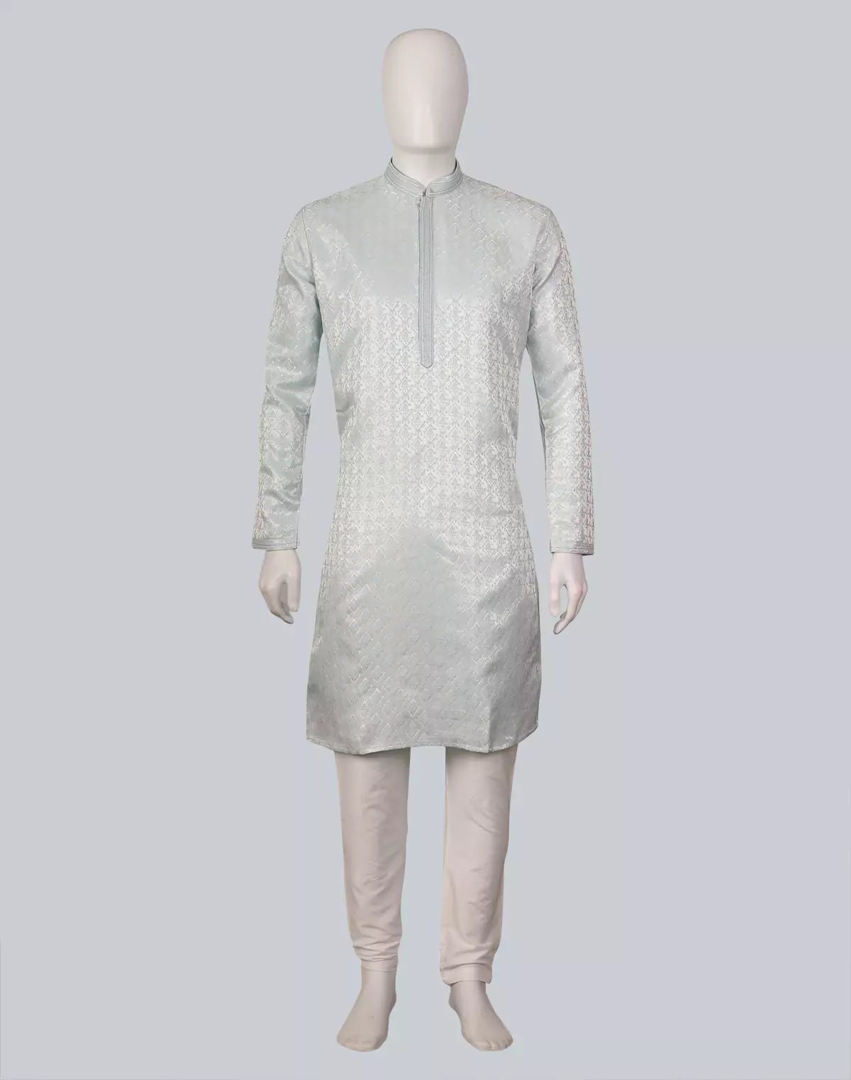 Image of Self Highlighted Weaving Jacquard Kurta Pyjama Set - South India Shopping Mall