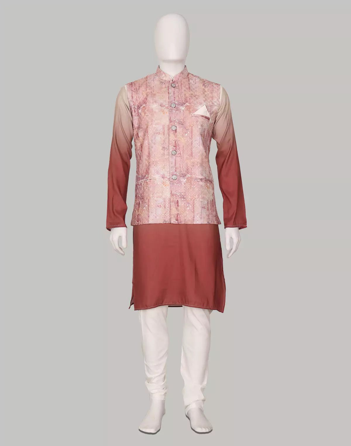 Image of Self Pattern Cotton Silk Thread with Embellished work Onion Kurta Jacket Set - South India Shopping Mall