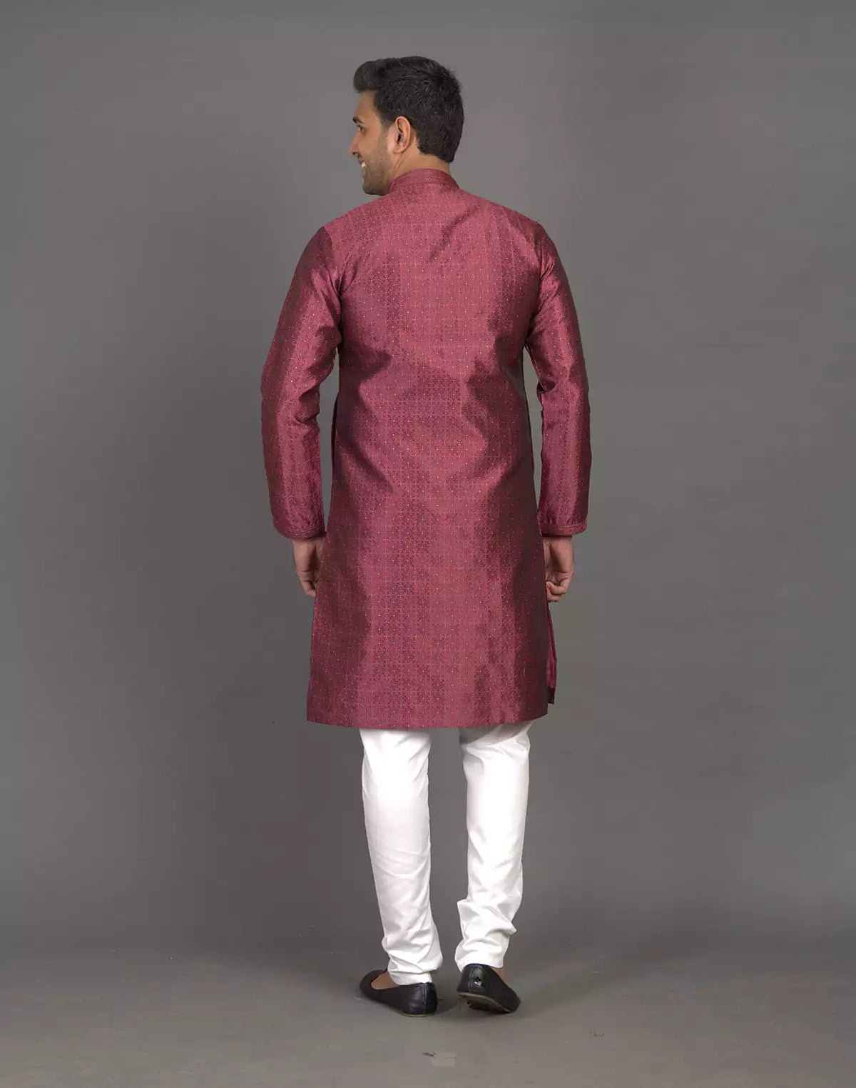Image of Self Thread with Embellished Design Soft Silk Kurta Pyjama Set - South India Shopping Mall