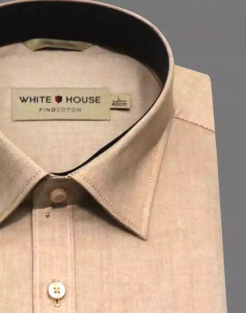 Image of Beige Colour Plain Pure Cotton Shirt