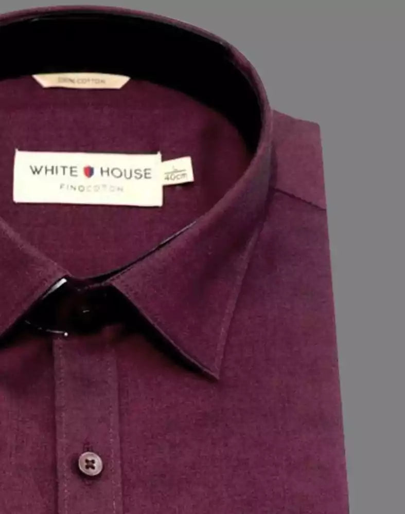 Image of Dark Pink Colour Plain Pure Cotton Shirt