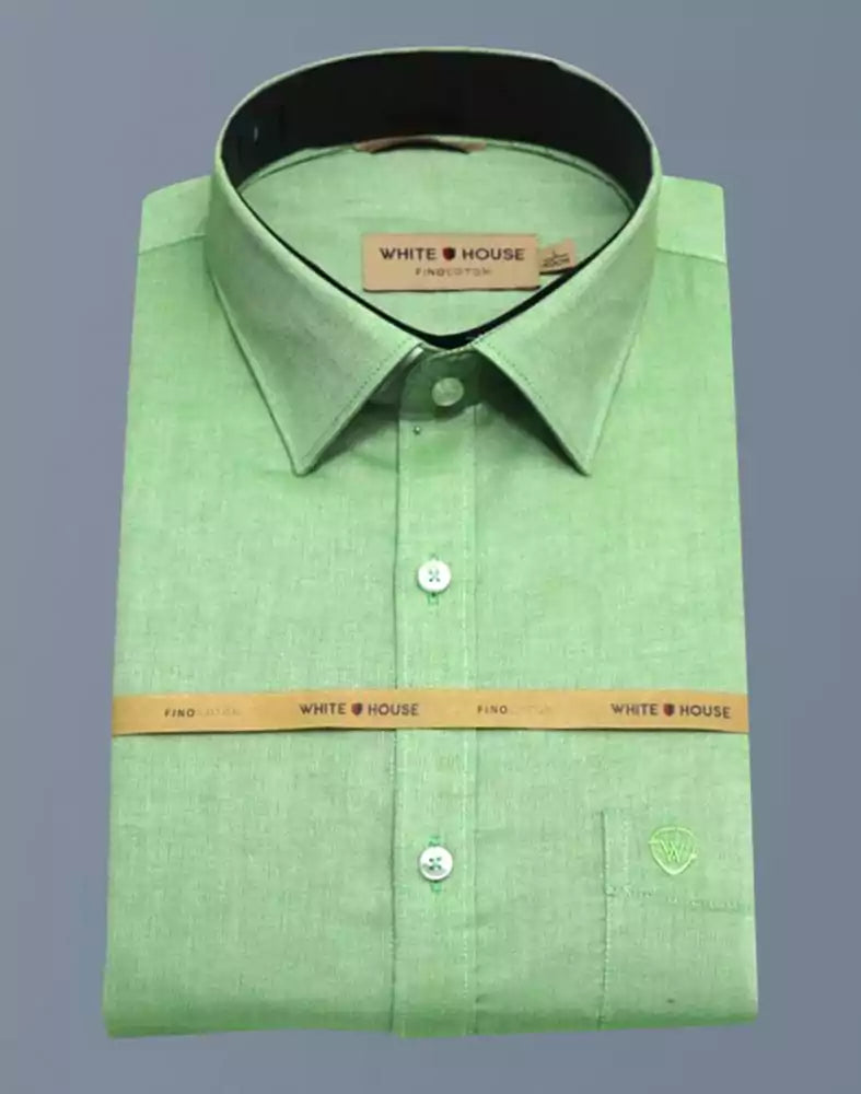 Image of Light Green Colour Pure Cotton Shirt