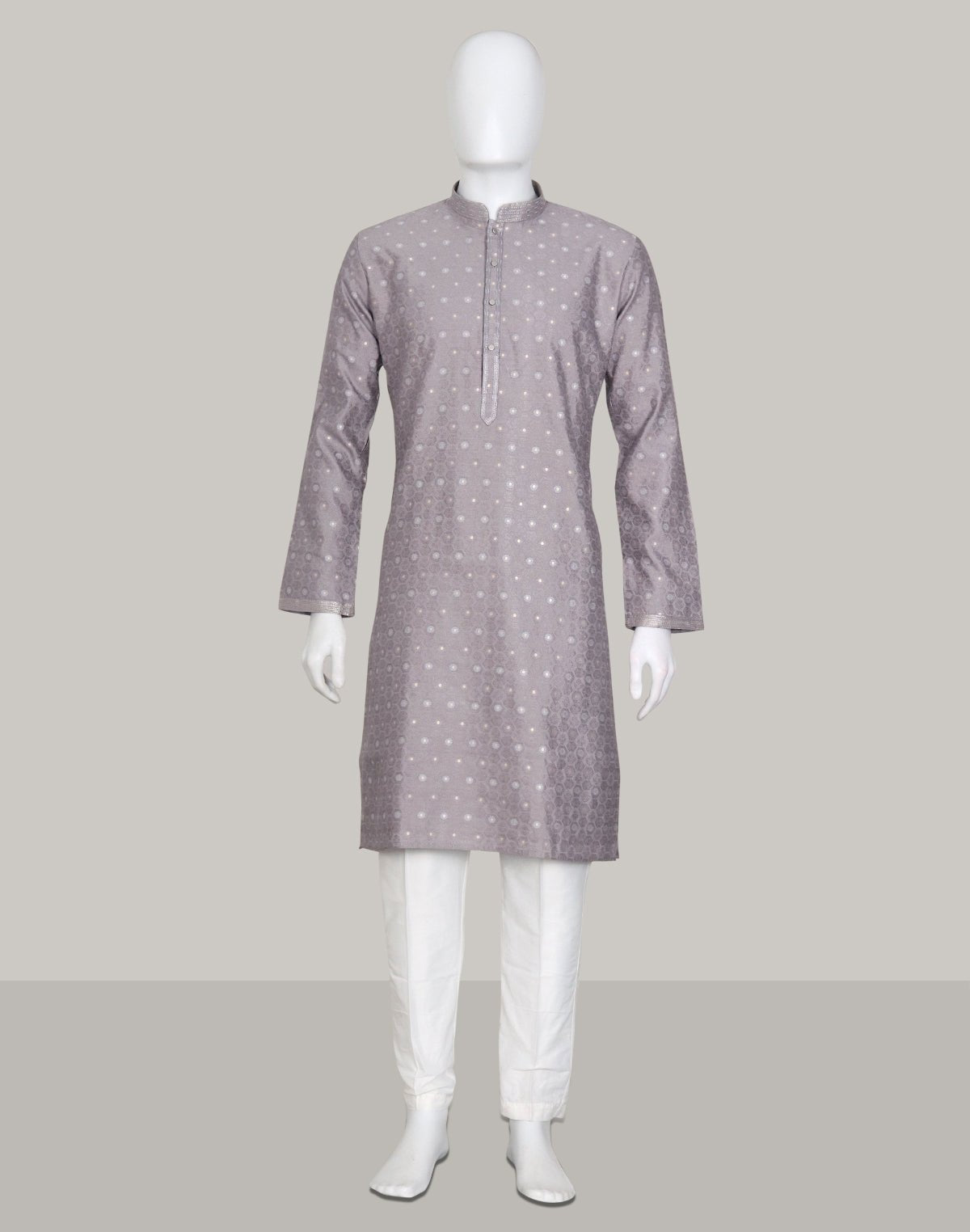 Image of Shark Coloured Brocade Design Jacquard Kurta Pajama - South India Shopping Mall