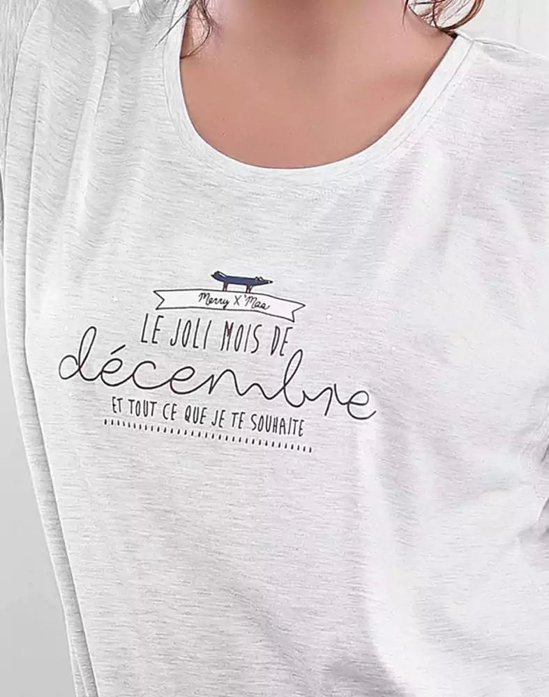 Image of Silver Typography Cotton Printed Capri Set - South India Shopping Mall