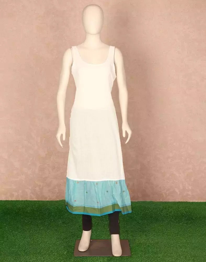 Image of Sky Blue Geometric Pattern Cotton Kurti - South India Shopping Mall