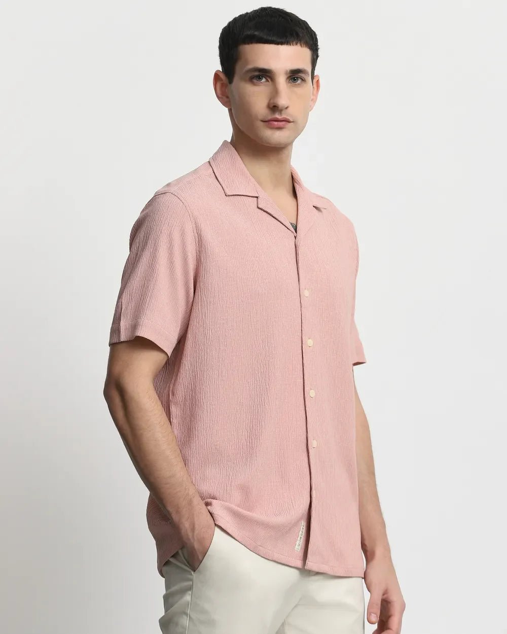 Image of Solid Popcorn with Cotton Half Sleeve Shirt - South India Shopping Mall