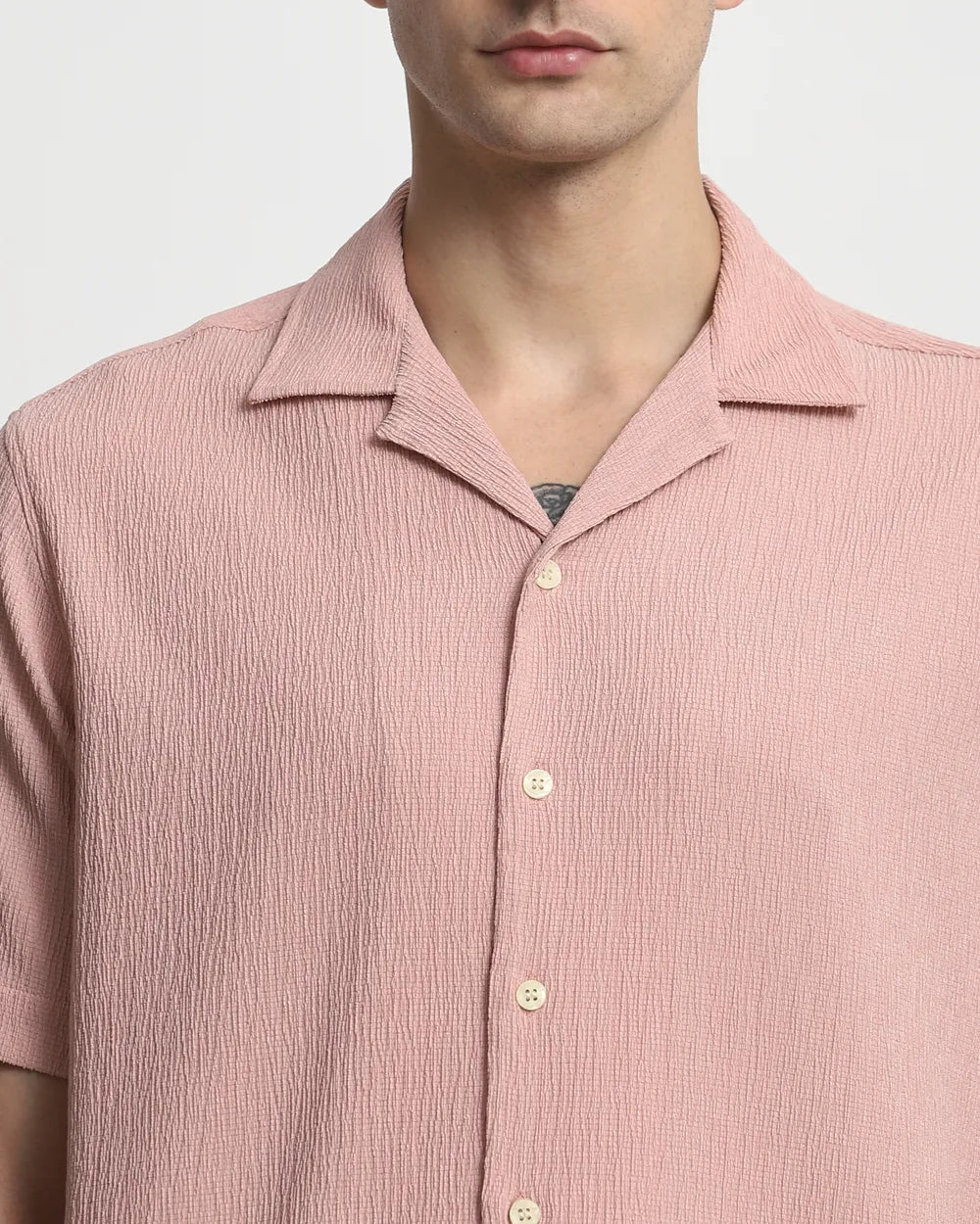Image of Solid Popcorn with Cotton Half Sleeve Shirt - South India Shopping Mall